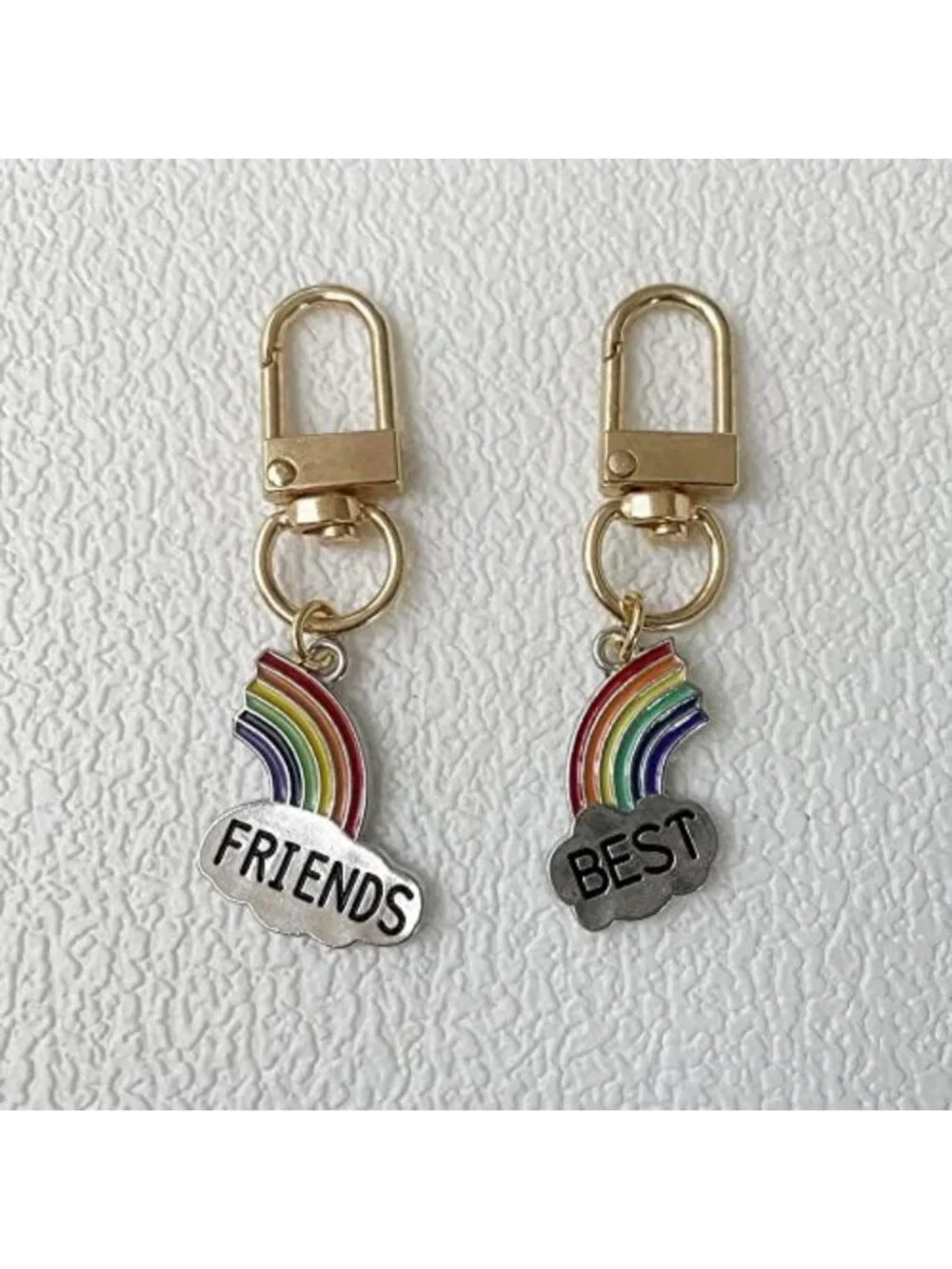 4PCS Cute Flower Keychains for Handbags - Personalized Golden Key Rings for